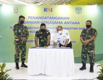  Tingkatkan Keamanan Aset Dan Operasional KA, PT KAI Daop 1 Jakarta Tandatangani Perjanjian Kerjasama dengan Kodam Jaya