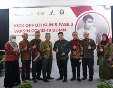 Kick Off Uji Klinis Fase 3, Erick: BUMN Siap Produksi Massal Vaksin COVID-19 BUMN