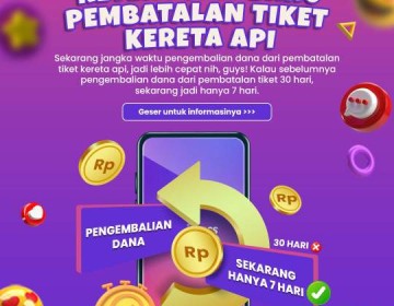 Per 1 Juni, Pengembalian Dana Pembatalan Tiket KA Antar Kota Maksimal 7 Hari