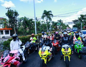 Road To Pertamina Grand Prix of Indonesia 2024, 2 Pembalap Pertamina Enduro VR46 Racing Team Parade Bareng Komunitas Klub Motor Bali