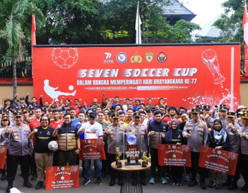 Wujudkan Pemilu Damai 2024, Polri Bersama Wartawan Gelar Bhayangkara Presisi Seven Soccer Cup