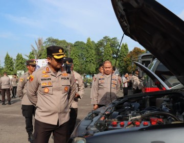 Cek Kendaraan Dinas, Kapolres Tebo Minta Jaga dan Rawat Amanah Negara