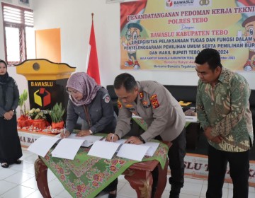 Polres Tebo dan Bawaslu Kabupaten Tebo Sinergi untuk Suksesnya Pemilu 2024