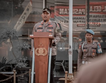 Kapolres Ngawi Pimpin Apel Gelar Pasukan Pengamanan Peringatan 1 Muharam 1445 H 