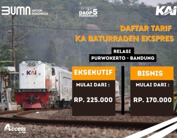 Libur Nataru, Yuk Berwisata ke Bandung dengan KA Baturraden Ekspress Relasi Purwokerto-Kroya-Bandung PP