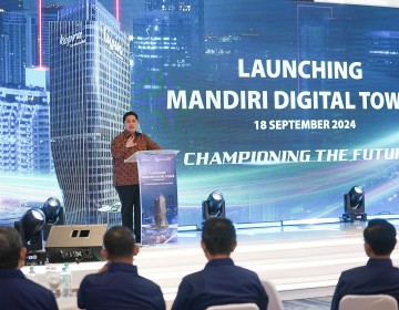 Resmikan Mandiri Digital Tower, Erick Thohir Tekankan Pentingnya Cyber Security