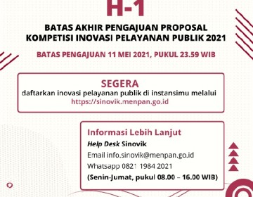 Besok, Pengumpulan Proposal Kompetisi Inovasi Pelayanan Publik 2021 Ditutup