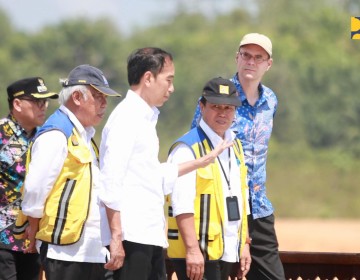 Suplai Air Baku untuk IKN Nusantara, Menteri Basuki Dampingi Presiden Jokowi Mulai Pengisian Bendungan Sepaku Semoi