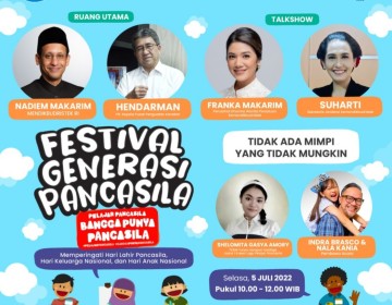 Rasa Bangga Punya Pancasila, Kemendikbudristek Gelar Festival Generasi Pancasila  