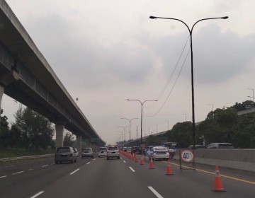 JTT Berlakukan Contraflow di Tol Cikampek KM 70 sampai KM 47 Arah Jakarta